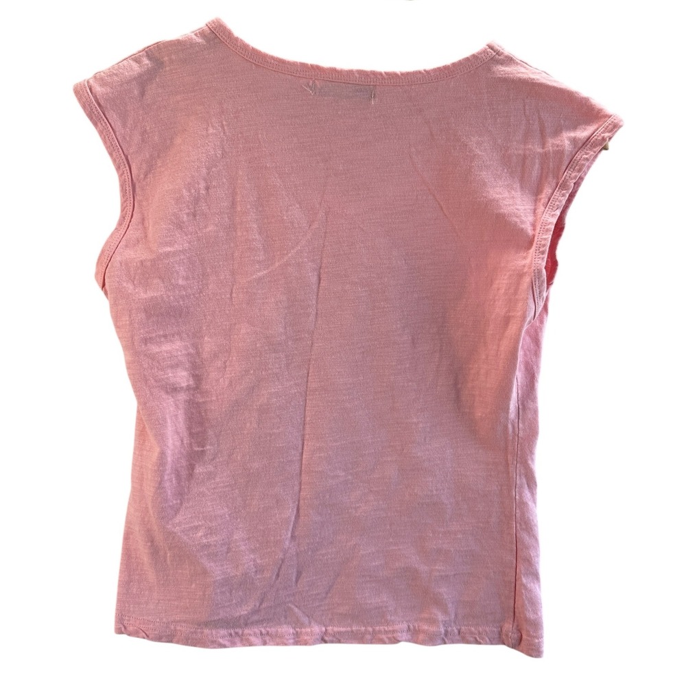 MISSLOOK Tee Shirt Pink V-Neck Top Casual Basic Cotton Blend Travel Small - Picture 2 of 8